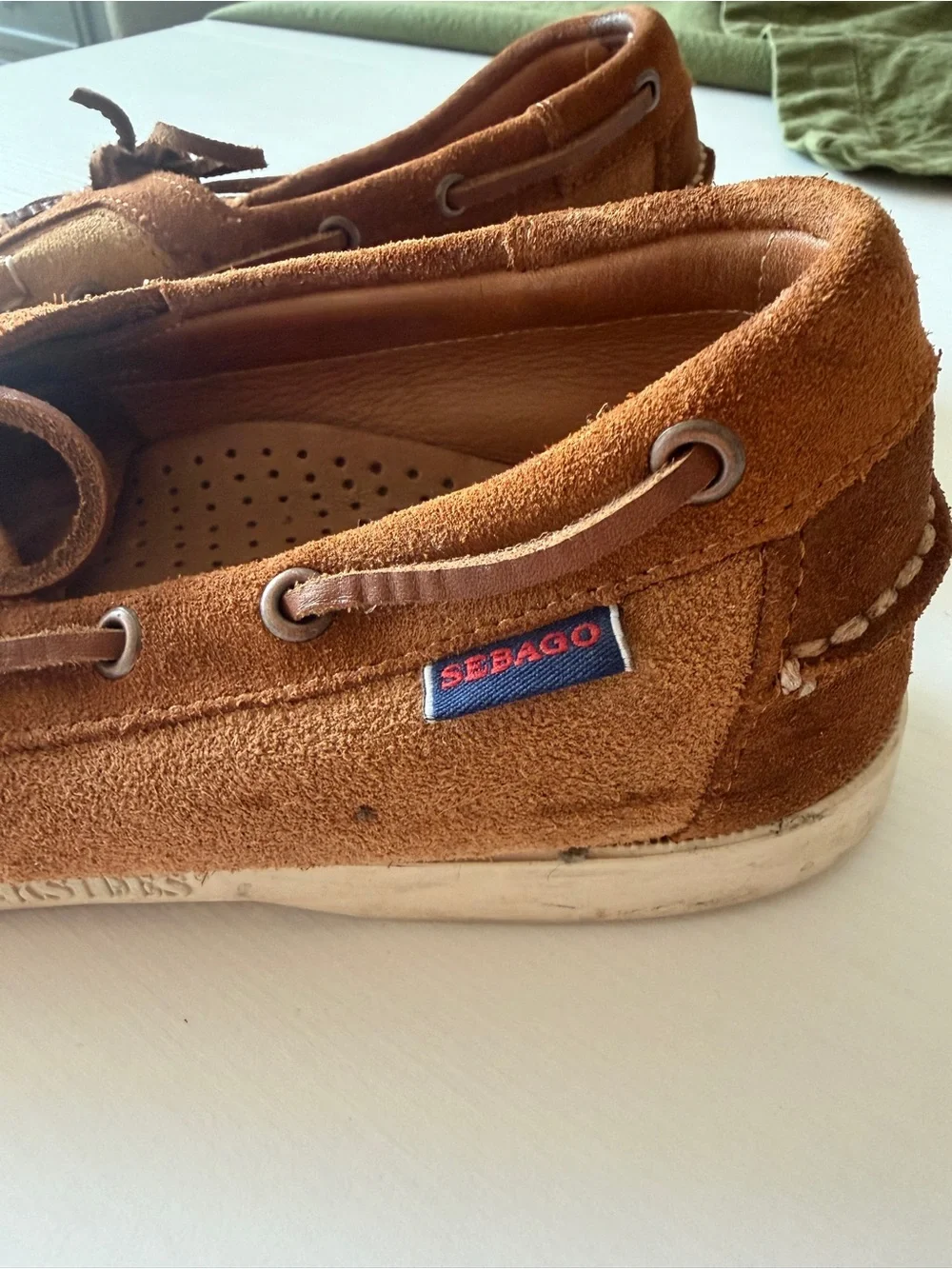 Sebago Tan Leather Deck Suede Loafers